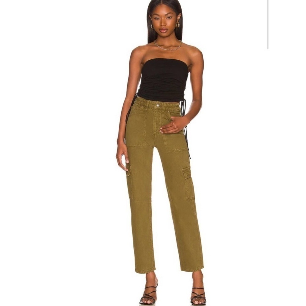 Free People Ezra Cargo Jean in Oregano Green Sz 25